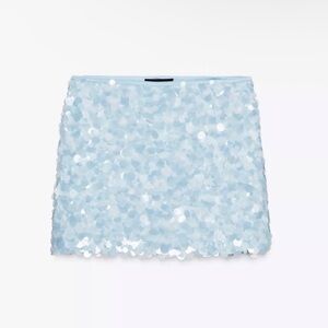 Zara Blue Sequin Mini Skirt